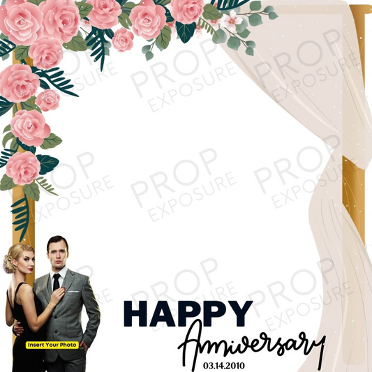 Anniversary Wooden and Roses Overlay